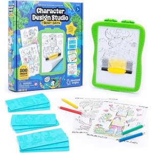 image:imageEducational Insights Character Design Studio with Brady Smith  Imaginative Stencil Art Kits for Kids Mix and Match Rubbing Plates Kids Drawing Supplies DIY Craft Sets for 6 Year Olds
